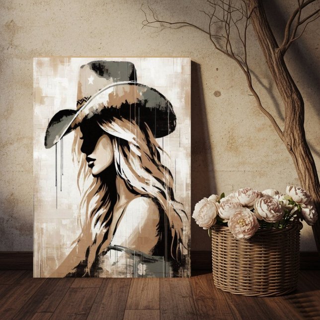 Affiche d'art de cow-girl peinte occidentale  (Créateur téléchargé)