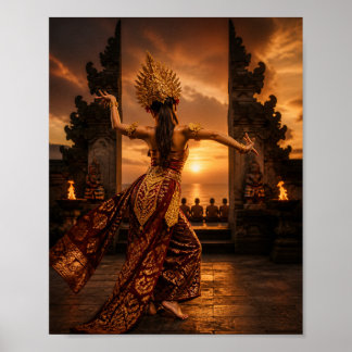 Affiche d'art de danseuse balinaise