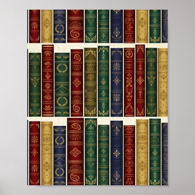 Affiche d'art de dos de livres de bibliothèque ant (Devant)