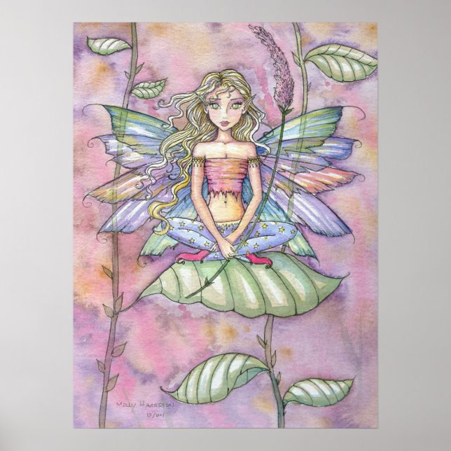 Affiche d'art de fée de fleurs de jardin (Devant)