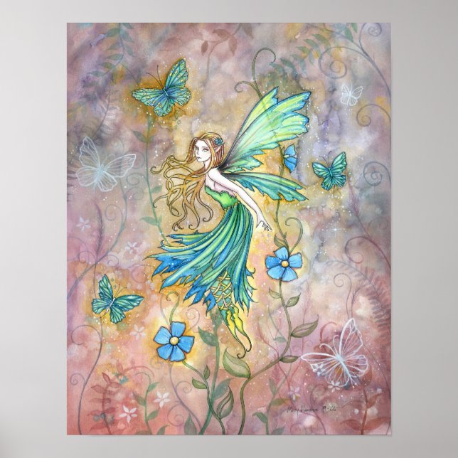 Affiche d'art de fée de jardin enchanté (Devant)
