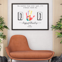 Affiche d'art de fleur d'empreinte de main pour la