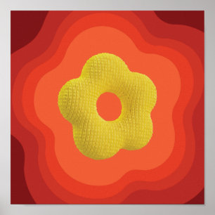 Affiche d'art de fleur orange frappante - Concepti