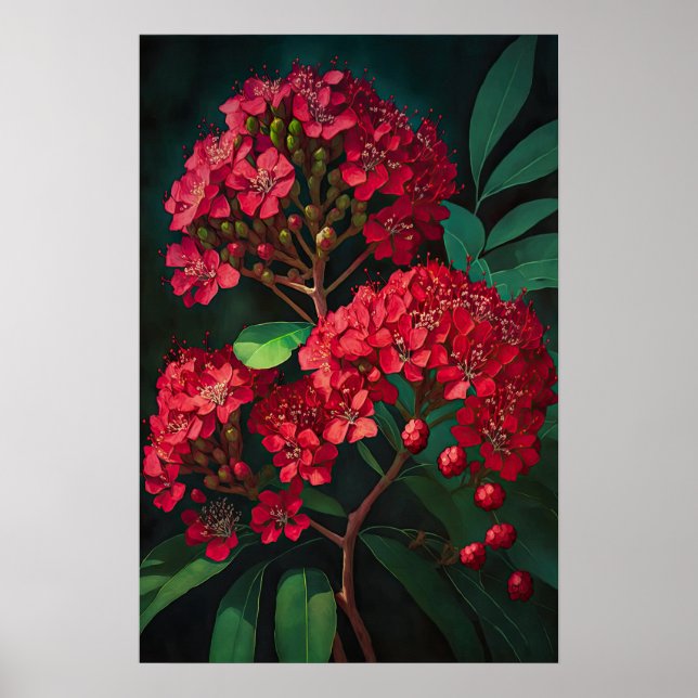 Affiche d'art de fleurs de Lagerstroemia indica (Devant)
