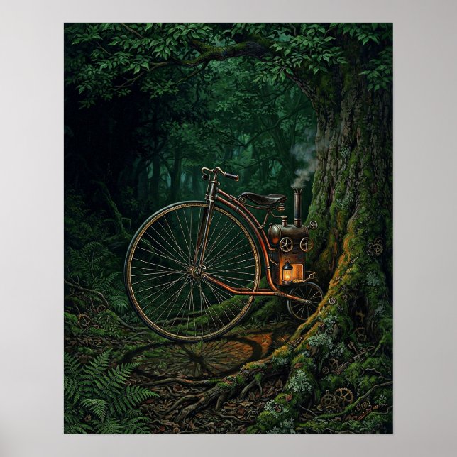 Affiche d'art de forêt Steampunk (Devant)