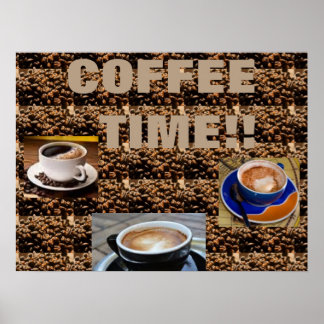 AFFICHE D'ART DE GRAIN DE CAFÉ