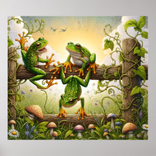Affiche d'art de grenouille