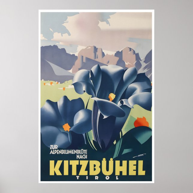 Affiche d'art de Kitzbühel Autriche Tyrol Impressi (Devant)