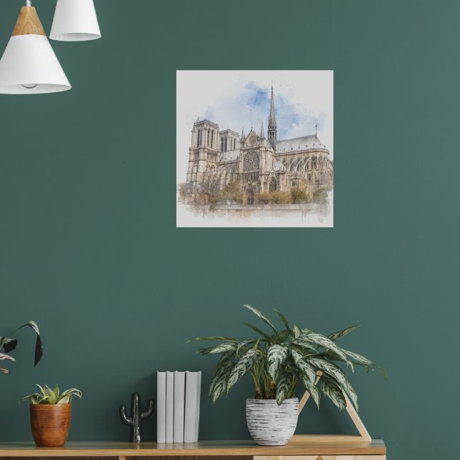 Affiche d'art de la cathédrale de Notre Dame Paris (Salon 1)