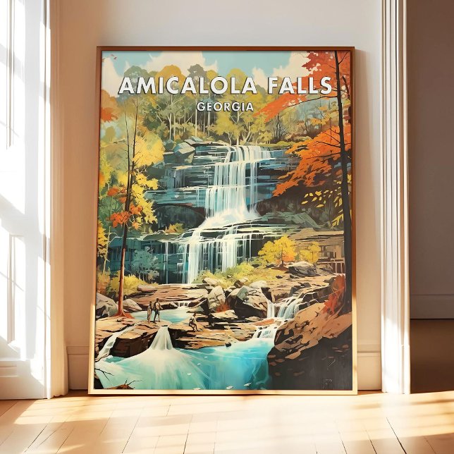 Affiche d'art de la chute Amicalola Géorgie, Cadea (Créateur téléchargé)