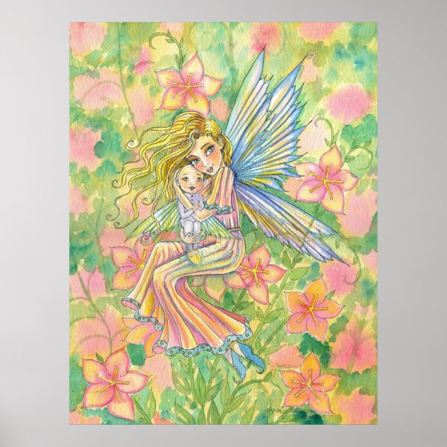 Affiche d'art de la fée mère et bébé (Devant)