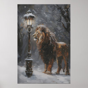 Affiche d'art de lampe d'Aslan Narnia, Lion imprim