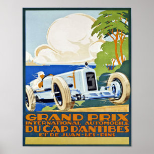 Affiche d'art de l'automobile grand prix art rétro
