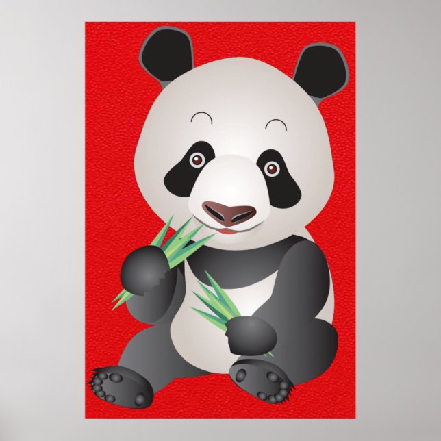 affiche d'art de l'ours de panda mignon (Devant)