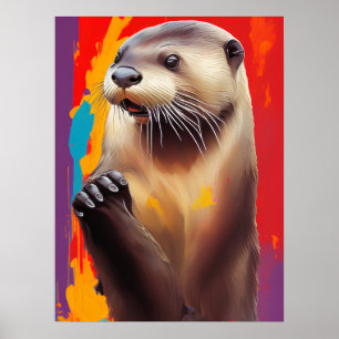Affiche d'art de loutre priante - Impression perso