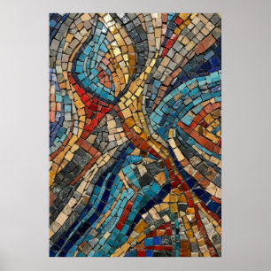 Affiche d'art de mosaïque byzantine Couleurs de