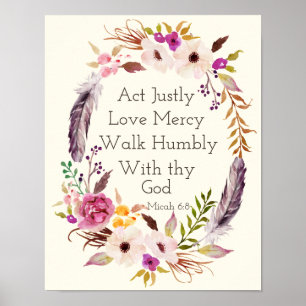 Affiche d'art de mur de vers de bible de guirlande