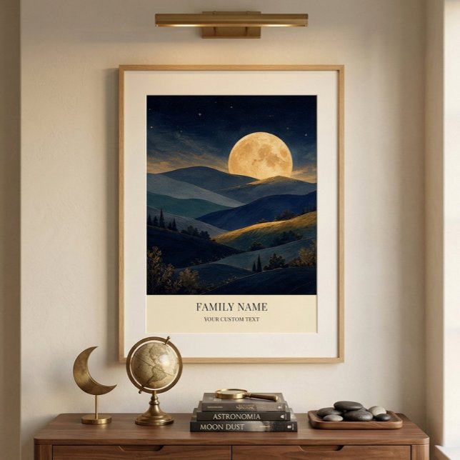 Affiche d'art de paysage de lune personnalisée (Créateur téléchargé)