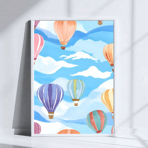 Affiche d'art de peinture à l'aquarelle de ballons