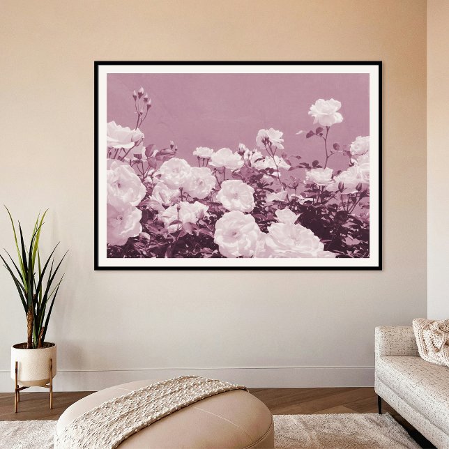 Affiche d'art de photo de jardin floral Roses viol (Créateur téléchargé)