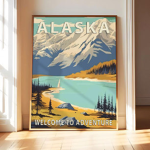 Affiche d'art de poster de paysage de l'État d'Ala
