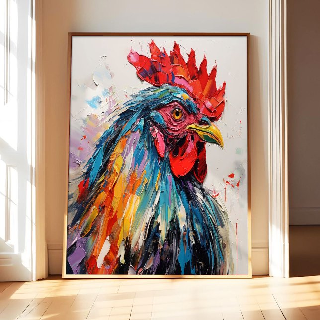 Affiche d'art de poulet abstrait, affiche d'art de (Créateur téléchargé)