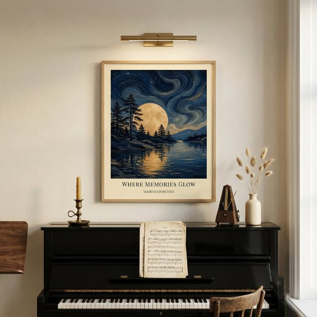 Affiche d'art de réflexions de lune personnalisées (Créateur téléchargé)