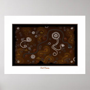 Affiche d'art de rêve aborigène australien Desert