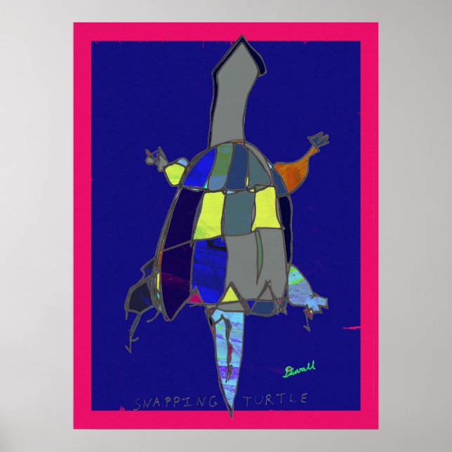 Affiche d'art de Tortue mordante 18 x 24 (Devant)