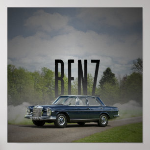 Affiche d'art de voiture ancienne Mercedes-Benz W1