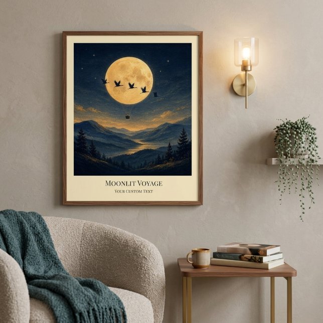 Affiche d'art de voyage au clair de lune personnal (Créateur téléchargé)