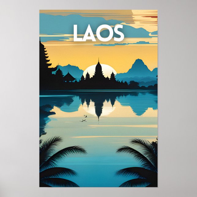 Affiche d'art de voyage Laos (Devant)