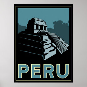 affiche d'art déco de l'Amérique du Sud d'Inca du