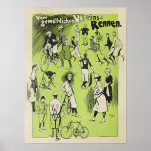Affiche d'art des courses de club de vélo Vintage