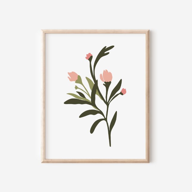 Affiche d'art d'illustration de fleurs sauvages ro (Créateur téléchargé)