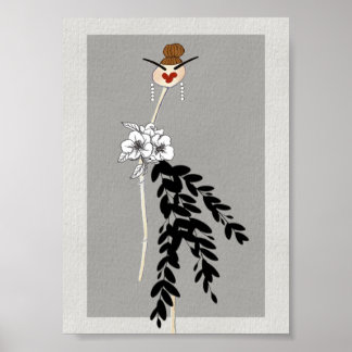 Affiche d'art d'illustration de mode haute couture