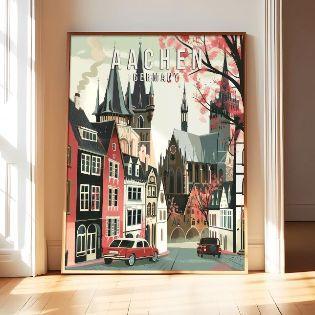 Affiche d'art d'impression d'Aachen Allemagne, Vil (Créateur téléchargé)