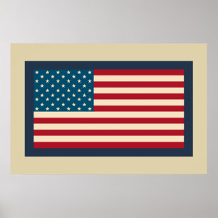 Affiche d'art du drapeau américain