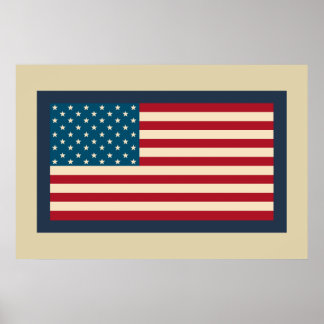 Affiche d'art du drapeau américain