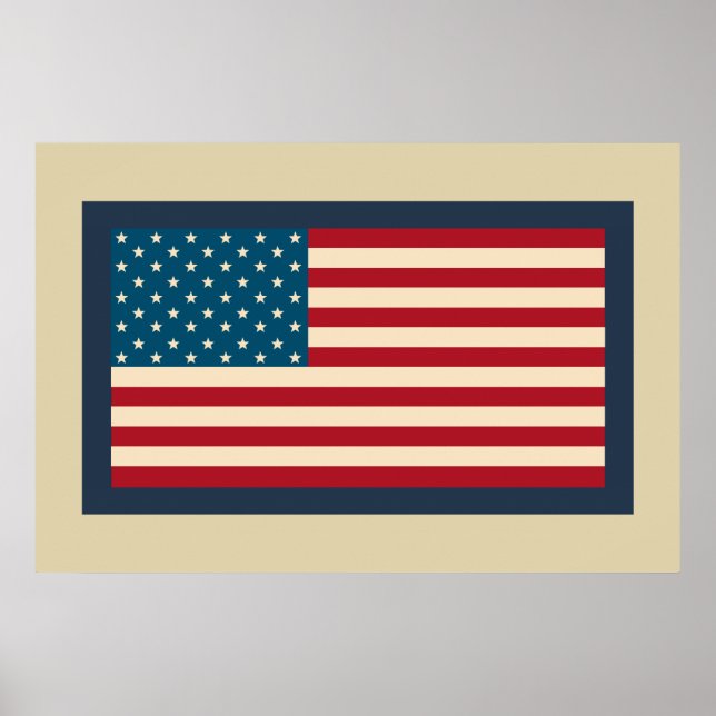 Affiche d'art du drapeau américain (Devant)