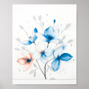Affiche d'art en ligne abstrait minimaliste floral