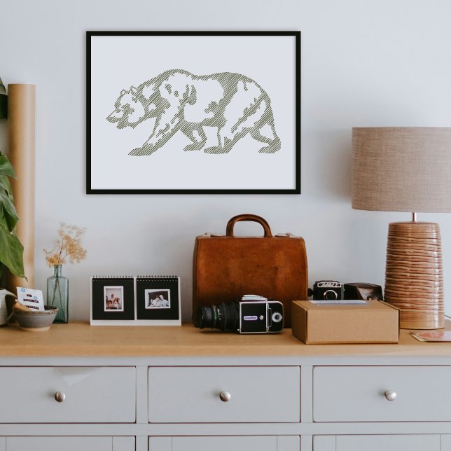 Affiche d'art en ligne de l'animal ours grizzly ve (Créateur téléchargé)