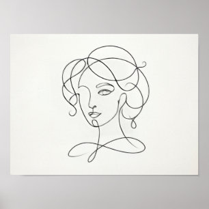 Affiche d'art en ligne femme minimaliste