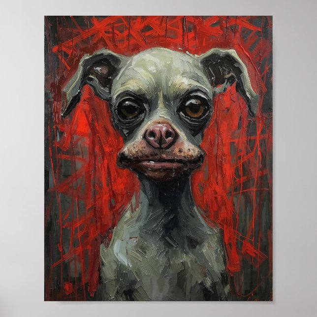 Affiche d'art expressionniste de Bouledogue França (Devant)