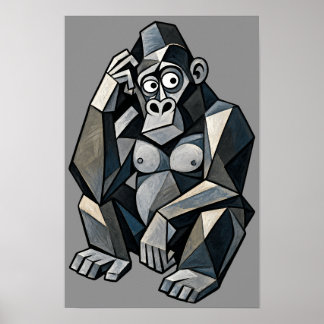 Affiche d'art fin cubiste géométrique abstrait Gor