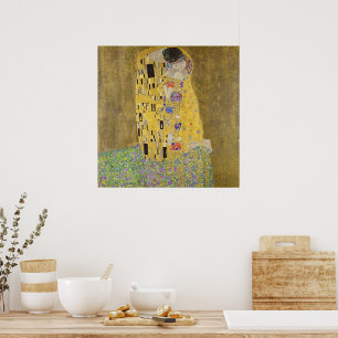 Affiche d'art fin Gustav Klimt Le Baiser