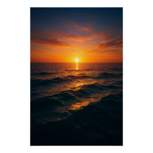 Affiche d'art fin réaliste de coucher de soleil oc