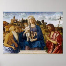 Affiche d'art fine de l'Enfant Jésus et la Madone