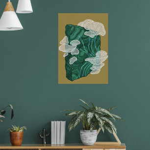 Affiche d'art fine Malachite Crystal Mushroom Bo