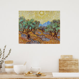 Affiche d'art fine Vincent van Gogh Oliviers
